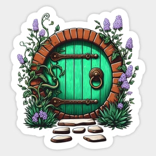 Halfling Circular Door with Lavanders - Fantasy Sticker